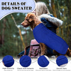 Dog Sweaters for Small Medium Large Dogs Girl, Soft Warm Turtleneck Pup Dogs Shirt, Double Knitting Collar for Outdoor Playing, Warm Dog Clothes (S,Royal Blue)