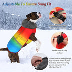 Dogcheer Warm Dog Coat, Waterproof Dog Winter Jacket Christmas Puppy Cold Weather Coats with Buckle, Reflective Adjustable Pet Snow Jacket for Small Medium Large Dogs - Gradient Red-Yellow, XL