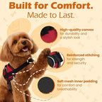 Bark Appeal Red No-Pull Dog Harness for Medium to Large Sized Pets – Adjustable, Reflective Vest with 3 Leash Clips for Added Control, Easy Walks & Training – Large