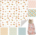 17.7" Cat Grooming Wrap, Cat Wrap for Cutting Nails, Self-Adherent Fabric Wrap for Cats, Cat Burrito Wrap Anti-Scratch, Anti-Escape, Multifunctional Swaddle Wrap Pet Tool (Floral, Medium)