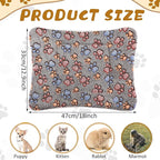 Tuanse 4 Pack Ultra Soft Dog Cat Bed Mat with Cute Prints Reversible Fleece Dog Crate Kennel Pad Cozy Washable Thickened Hamster Guinea Pig Pet Bed Mat for Small Animals(13 x 19 Inches,Gray)