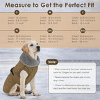 Dog Coat, Waterproof Dog Winter Jacket with Adjustable Buckle, Reflective Turtleneck Pet Snow Vest Warm Fleece Sweater for Small Medium Large Dogs - Khaki, M