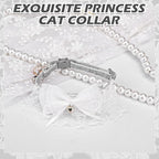 EXPAWLORER Cat Collar Breakaway,Adjustable Soft Lace Cat Collars for Girl Cats with Heart Accessory,Safety Quick Release Cute Pet Collar for Kitten,Small Dog