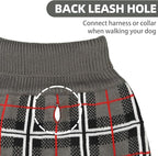 PUPTECK Dog Sweaters for Large Medium Small Dogs - Fall Classic Plaid Style Puppy Holiday Winter Coat Clothes Warm, Grey, XS