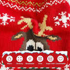 PETCARE Dog Christmas Sweater Red Ugly Funny Cute Cartoon Reindeer Cat Sweaters Jumper Holiday Dog Clothes Puppy Sweaters for Small Medium Large Dogs Fall Winter Outfits Xmas Dogs Costume,X-Large