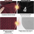 EXPAWLORER Textured Cable Knit Basic Dog Hoodie, Elevated Style Dog Sweater with Leash Hole and Pocket, Soft and Warm Pet Winter Coat, Cold Weather Clothes for Small Medium Large Dogs,Wine Red XL