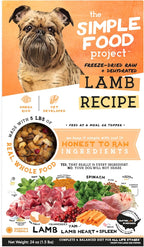 Simple Food Project - Lamb Recipe - Freeze Dried Raw Food for Dogs - 24oz