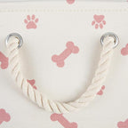 Bone Dry Pet Storage Collection Paw and Bone Print, Small Rectangle, 14x8x9", Rose