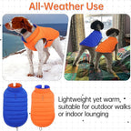 Lelepet Reversible Dog Coat Waterproof Dog Jacket Windproof Puffer Vest for Winter Warm Lightweight Coats for Large Dogs Adjustbale Hook & Loop Pet Apparel with Leash Hole, Boxer, Weimaraner, 2XL
