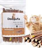 [ 15pcs Silvervine Sticks for Cats, Matatabi Cat Chew Sticks, Catnip Toys, Wooden Dental Sticks for Indoor Cats, Kitty, Kitten Teething Interactive Wand Toys