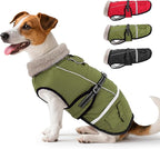 Dog Coat, Warm Dog Winter Coat Reflective Jacket Waterproof Fleece Vest, Pet Jacket Cozy for Cold Weather, Dogs Snowsuit Windproof, Adjustable Buckle for Medium Dogs
