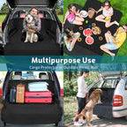 Veckle SUV Cargo Liner for Dogs Water Resistant Dog Trunk Cover with Side Flaps Nonslip Pet Cover, Universal Fit Cargo Area Protector with Bumper Flap for SUVs Sedans Vans, Black