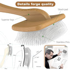 Slicker Brush for Dog, Doodles and Poodle Brush, for Tangles, Fluff Coat, Curly Hair Pets, Remove Loose Fur, Matts, Undercoat, Double Coat, 24mm Pins, 3.5''*2.4'' Head, Medium Size, Wood
