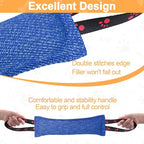 ToLanbbt Dog Tug Toy Bite Jute Pillow Pull Toy with 2 Strong Handles Perfect for Tug of War, Puppy Interactive Play, Tear Resistant Bite Training for Small Medium Large Dogs (Bright Blue-Footprint)
