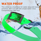 Dogline Biothane Waterproof Dog Collar Strong Coated Nylon Webbing with Black Hardware Odor- Proof for Easy Care Easy to Clean High Performance Fits Small Medium or Large Dogs, Tropical Green