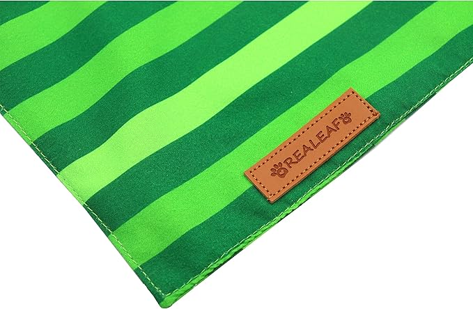 Realeaf St. Patrick's Day Dog Bandanas 2 Pack, Triangle Reversible Pet Scarf for Boys and Girls, Premium Durable Fabric, Holiday Bandana for Small and Medium Dogs (Small)