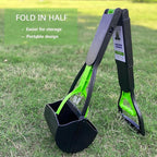 32" Pooper Scooper for Large Small Dogs, Extra Long Handle Heavy Duty Poop Scoop, Foldable Dog Poop Picker Upper for Yard (Without Bag and Dispenser Attachment)