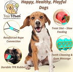 Dog Ball with Rope – Durable TPR Chew Toy for Tug, Fetch & Dental Cleaning – Treat Dispensing Interactive Toy for Small, Medium & Large Dogs – Indoor Outdoor Play Training by Tail Town