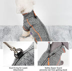 cyeollo Fleece Dog Jacket Coat Lightweight Dog Jackets Reflective Pet Sweater Zip Up Warm Winter Coats for Medium Large Dogs Clothes Pet Apparel