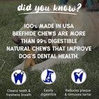 Pet Factory 100% Made in USA Beefhide 5" Chip Rolls Dog Chew Treats - Peanut Butter Flavor, 20 Count/1 Pack
