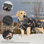Dogcheer Warm Dog Coat, Waterproof Dog Jacket Christmas Puppy Winter Coat with Buckle, Reflective Adjustable Pet Snow Jacket Fleece Sweater for Small Medium Large Dogs - Dusty Pink Camo, S
