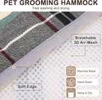BEAUTYZOO Dog Grooming Hammock for Small Dogs Cat- Dog Sling for Nail Trimming/Clipping- Dog Hanging Harness Holder with Thick Fabric Neck Support & Strap Restraint Claw Care, Beige S