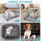 VitalCozy 2 Pack Self Warming Cat Mat Self Heating Pad Bed Reversible Machine Washable Reflects Body Heat Warm Thermal Pet Pad Crate Blanket for Feral and Indoor Cat(Star,21" X 14")