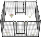FXW Garden Fence Outdoor for The Yard – 50in(H) x 31.3ft(L) Heavy Duty Metal Animal Barrier for Dog and Rabbit, Decorative Dog Fence, 12 Panels, Black