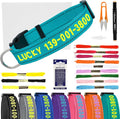 Personalized Embroidered Dog Collar - Custom Hand-Stitched Name & Number, Reflective Adjustable Pet Collar for Small/Medium/Large Dogs & Cats, Durable Nylon with Steel D-Ring (Teal, Large)
