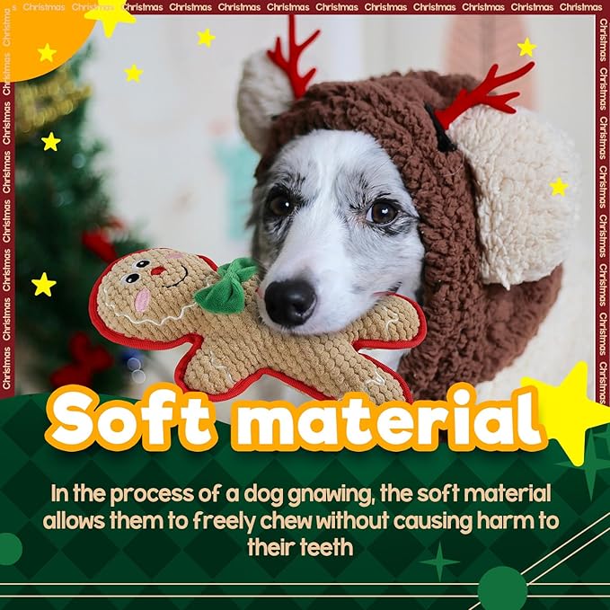 ALL FOR PAWS Dog Squeaky Toys Christmas Dog Gifts Toys Enrichment Fetch Toys Holiday Birthday Gift for Medium to Large Dogs