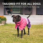 Spark Paws Dog Raincoat, Waterproof Windproof Rain Jacket, for Small Medium Large Extra Large Dogs, Reflective Breathable Full-Body Coverage Dry Suit - Pink Lilac Purple - S