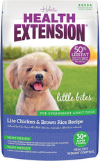 Health Extension Little Bites LITE Dry Dog Food, Chicken & Brown Rice for Toy and Small Breeds, Supports Healthy Weight, Digestion, Coat & Joint Health with Probiotics & Superfoods, 15 lb Bag