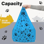 T-Shirt Bags – Paw Print Design Blue Color - 100 Pack - Thank You & Shopping Bags - Cat or Dog - 22" L x 12" W x 7" Plastic (Blue, 100)