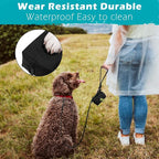 PetBonus Dog Poop Bag Holder, Portable Pet Waste Bag Dispenser, 2 Pouches for Treats and Walking Accessories, Fit All Leashes, Includes 1 Roll of Dog Poop Bags (Black)