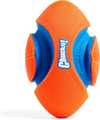 Chuckit! Fumble Fetch Dog Football - Outdoor and Indoor Interactive Dog Toy with Grooved Design for Easy Pickup - Made from Durable Rubber - Floats in Water - Small - Orange and Blue