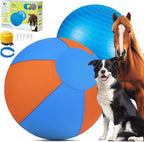 Herding Ball for Dogs and Horses - 18" Jolly Ball for Dogs, Agility Training Equipment, Herding for Australian/German Shepherd, Improved Bite-Resistant, Reinforced Sewing Dog Toys - Blue&Orange (NEW)