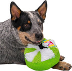 goDog Holiday Collection Mixed Materials TPE-Plush Cool Mint Squeaky Dog Toy, Chew Guard Technology - Green/White, One Size