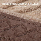 Waterproof Pet Blanket, Liquid Pee Proof Dog Blankets for Sofa Bed Couch, Reversible Sherpa Fleece Furniture Protector Cover for Small Medium Large Dogs Cats,Khaki Large（65" x 57"）