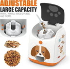 Dog Puzzle Feeder Toy, Automatic Dogs Treat Dispenser,Interactive IQ Training, Dog Slow Feeder,Remote Button Treat Dispenser,All Breeds,Large Capacity with Light (Orange)