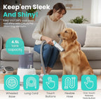 Dog Grooming Vacuum for Shedding, 5-in-1 Pet Grooming Kit with Dog Clippers for Grooming, 14,000Pa Powerful Suction, 4.5L Dust Cup, Quiet Pet Hair Vacuum Cleaner for Cats & Dogs Grooming