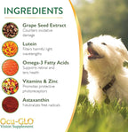 Ocu-GLO PB Vision Supplement for Medium & Large Dogs – Easy to Administer Powder Blend with Lutein, Omega-3 Fatty Acids, Grape Seed Extract & Antioxidants to Promote Eye Health, 90ct Powder Capsules