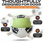 Eco Sports Small Dog Soccer Ball with Straps – Size 2, Interactive Durable Dog Soccer Ball with Cotton Grab Tabs for Fetch Training and Outdoor Play, for Small Size Pets and Puppies