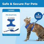 Voyager Escape Proof Cat Harness and Leash Set with Reflective Stitching, Neoprene Handle 5ft - Supports Small, Medium and Large Cats, Kittens for Walking by Best Pet Supplies - Royal Blue, XS