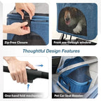 ibiyaya Essential – Travois Tri-Fold Pet Travel System for Medium Dogs, Cats, and More, 3 in 1 Dog Stroller with Detachable Carrier, XL Cabin (Nautical Blue)