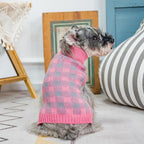 PUPTECK Dog Sweaters for Large Medium Small Dogs - Fall Classic Plaid Style Puppy Holiday Winter Coat Clothes Warm