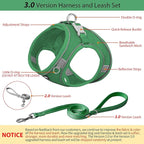 AIITLE No Pull Dog Harness and Leash Set, Step in Adjustable Dog Harness with Padded Vest for All Weather, Dog Leash with Soft Padded Handle, Easy to Put on Small and Medium Dogs Green S