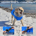 Dogcheer Dog Coat with Pocket, Waterproof Dog Jacket with Adjustable Buckle, Reflective Puppy Winter Coat Warm Turtleneck Fleece SnowJacket for Small Medium Large Dogs - Blue 2XL
