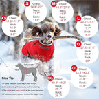 Dogcheer Dog Coat with Harness, Waterproof Dog Jacket Adjustable Pet Winter Coat with Zipper, Christmas Puppy Snow Jacket Fleece Sweater for Small Medium Large Dogs - Red 2XL