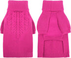 Queenmore Dog Sweater Small, Dog Sweaters for Small Dogs Girl or Boy, Small Dog Christmas Sweater, Winter Puppy Doggie Sweatshirt Knitwear, Pet Chunky Warm Coat for Medium Large Size Dogs, Fuchsia S