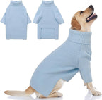 Queenmore XXL Dog Sweater, Dog Sweaters for Large Breeds, Turtleneck Pet Sweaters, Cold Weather Doggie Sweatshirt, Extra Large Pet Sweaters, Blue 2XL